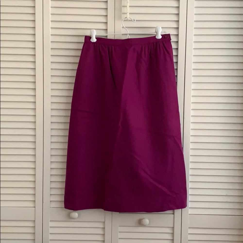 Vintage Pendleton Magenta Wool Skirt 10